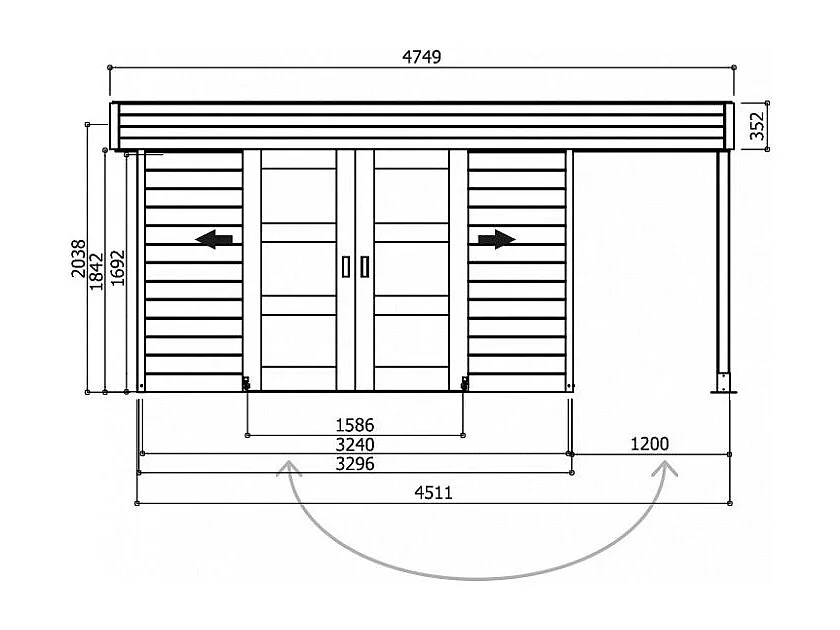 Abri de Jardin Solid LARVIK - 7.96 m² - x cm (Résistant et Spacieux)