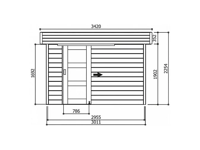 Abri de Jardin Solid OSLO - 6.05 m² - 301.1x201.1 cm
