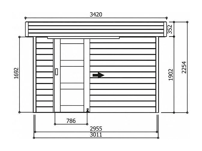 Tuinhuis Solid OSLO - 6.05 m² - 301.1x201.1 cm