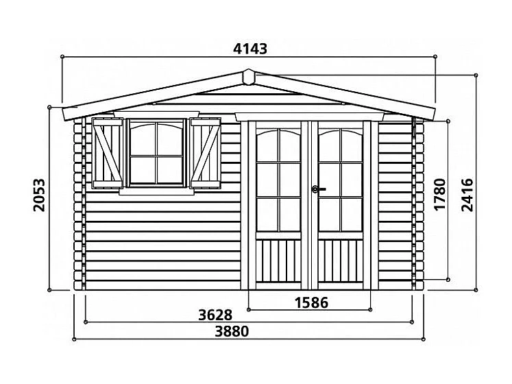 Abri de jardin Solid MORZINE - 12.73m² - 388x328cm