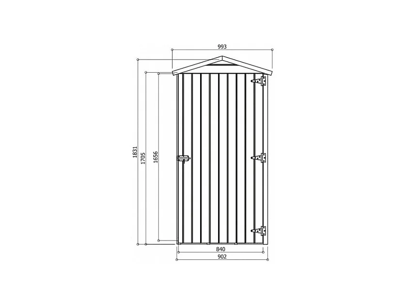 Abri de Jardin Solid Traditional - 902x1832 cm (1.66 m²) - Rangement Extérieur