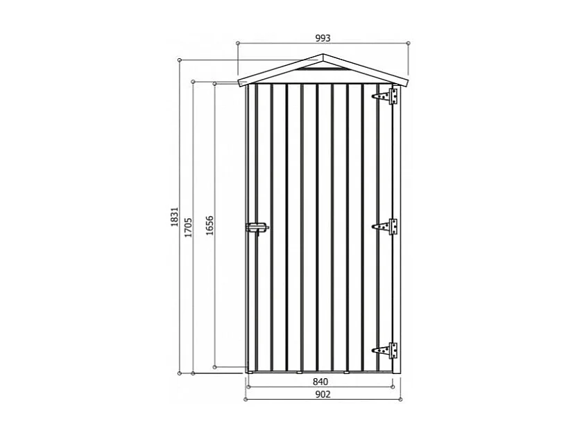 Abri de Jardin Solid Traditional - 902x1832 cm (1.66 m²) - Rangement Extérieur