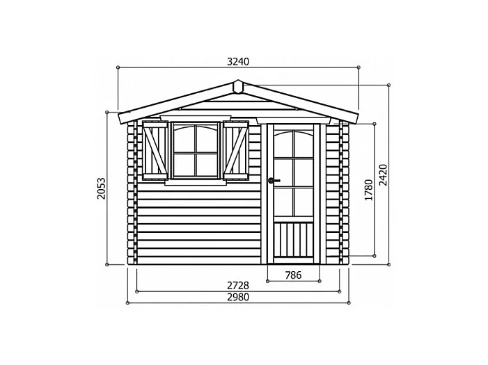 Abri de jardin Solid SERVOZ 8.88m² - 298x298cm