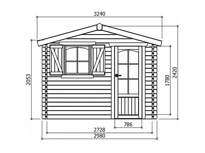 Tuinhuis Solid SERVOZ 8.88m² - 298x298cm