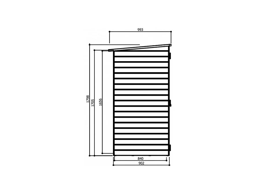 Abri de Jardin Solid Modern 902x1832 - 1.65m²