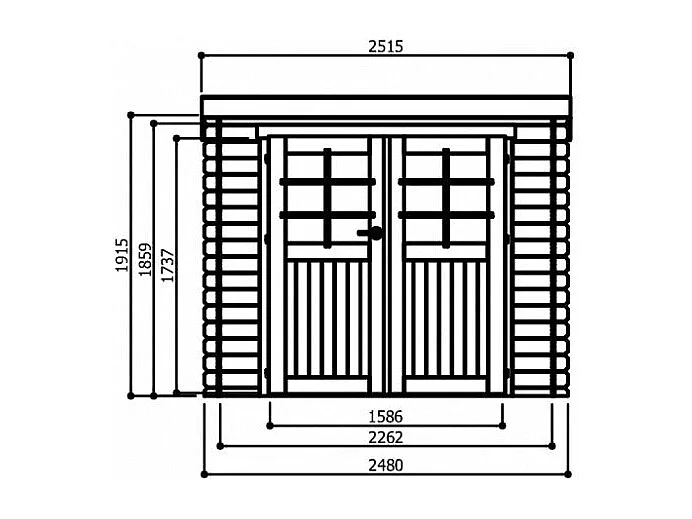 Tuinhuis Solid HOF 248x248cm - 6.15m²