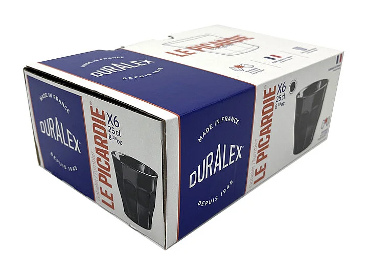 Boîte de 6 Gobelets Picardie noir 25 cl