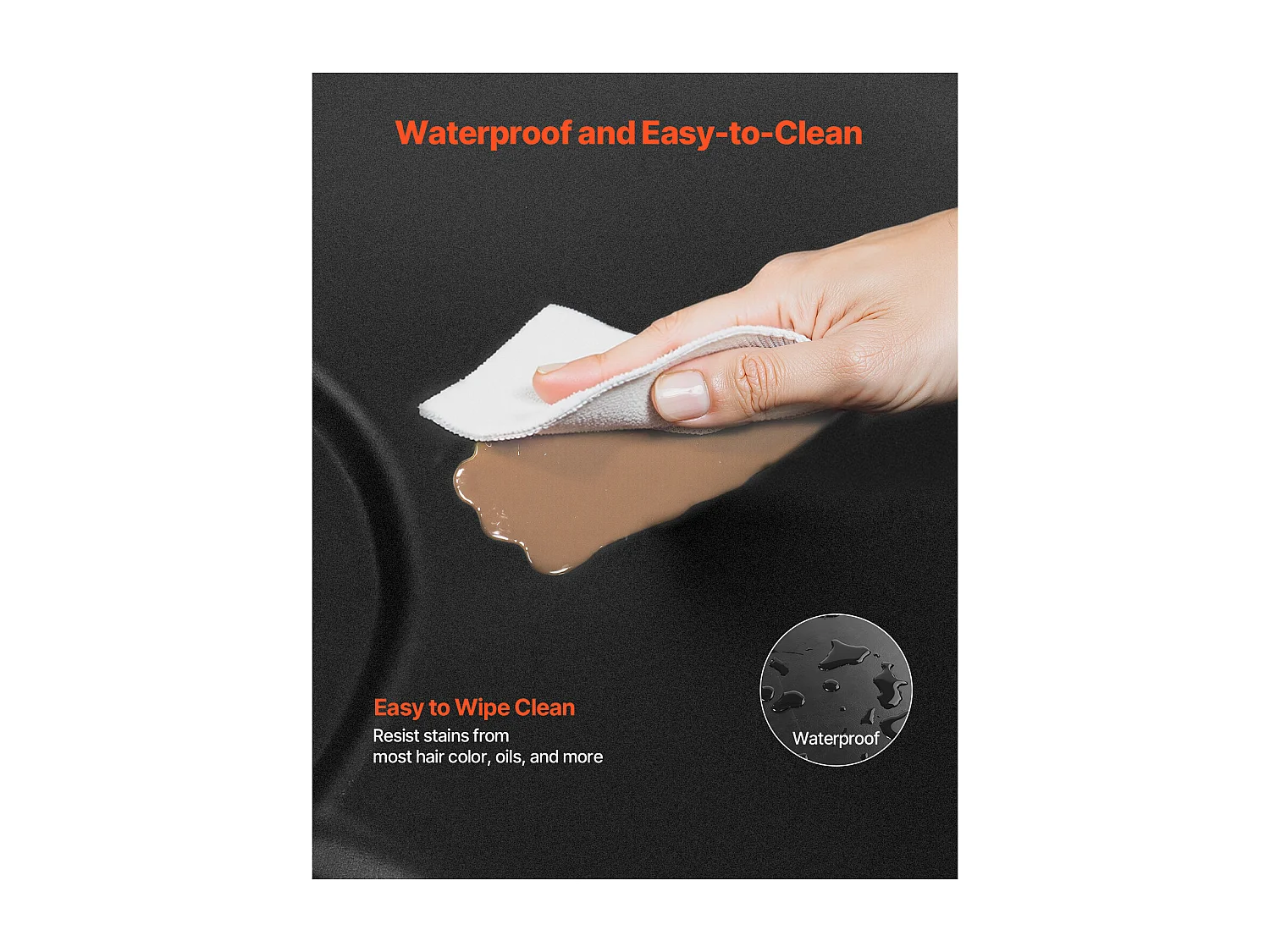 Tapis de Chaise de Salon SucceBuy Hexagonal pour Coiffeurs, 122.5 x 150.5 cm, Épaisseur de 2.5 cm, Découpe Ronde, Surface en PVC Durable et Bords