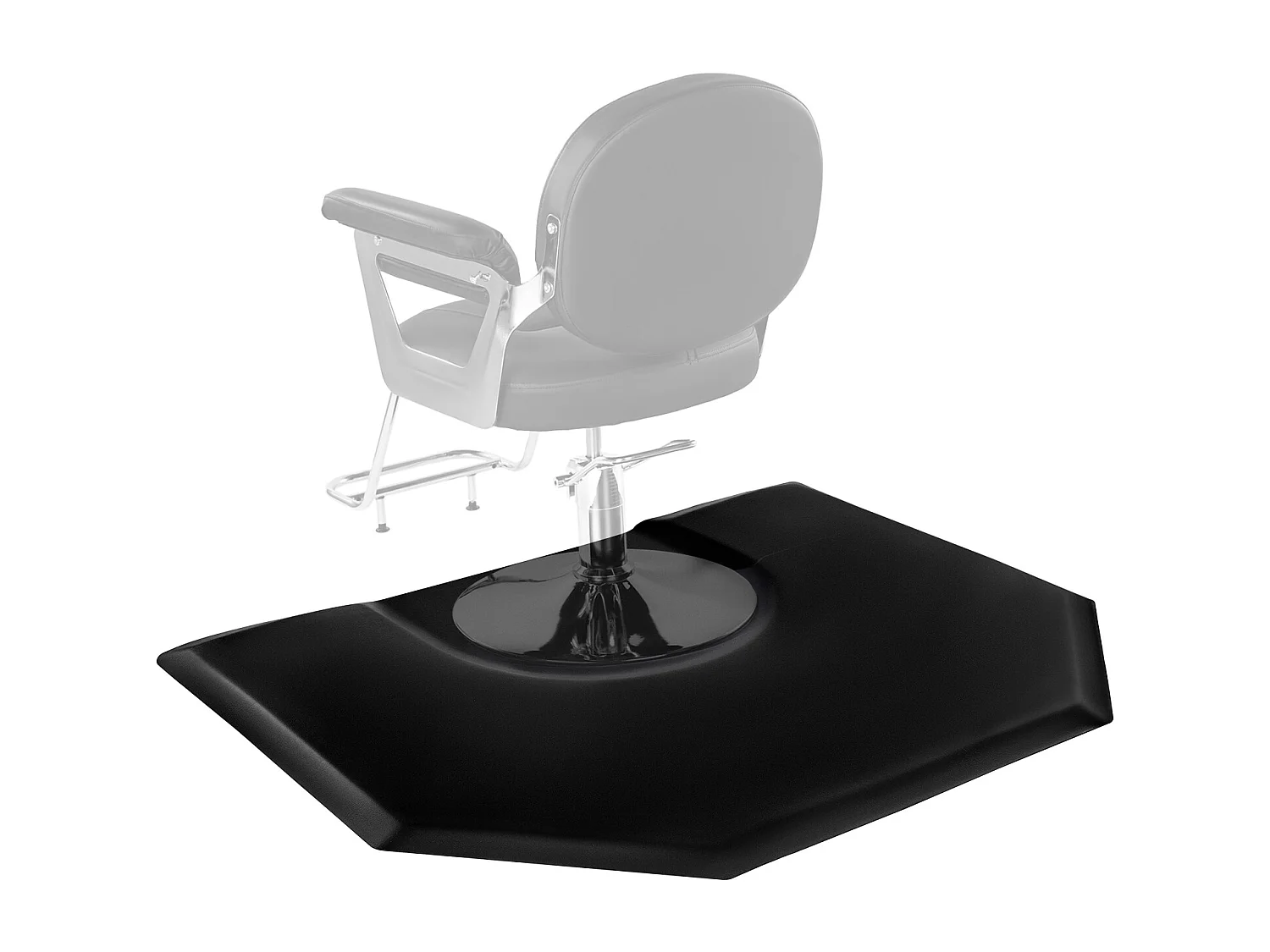 Tapis de Chaise de Salon SucceBuy Hexagonal pour Coiffeurs, 122.5 x 150.5 cm, Épaisseur de 2.5 cm, Découpe Ronde, Surface en PVC Durable et Bords