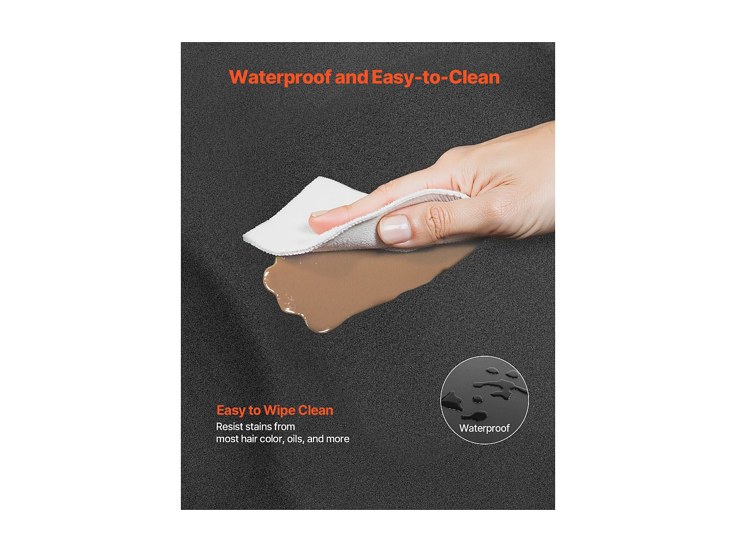 Tapis de Salon SucceBuy Demi-Cercle, 122 x 90.5 cm, Tapis de Sol Anti-Fatigue de 13 mm D'Épaisseur avec Découpe Ronde, Surface en PVC Facile à Nettoyer