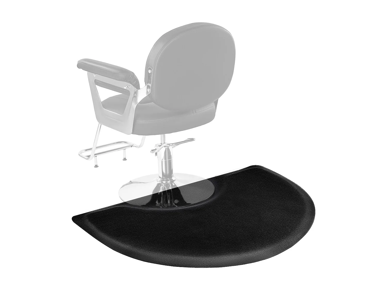 Tapis de Salon SucceBuy Demi-Cercle, 122 x 90.5 cm, Tapis de Sol Anti-Fatigue de 13 mm D'Épaisseur avec Découpe Ronde, Surface en PVC Facile à Nettoyer