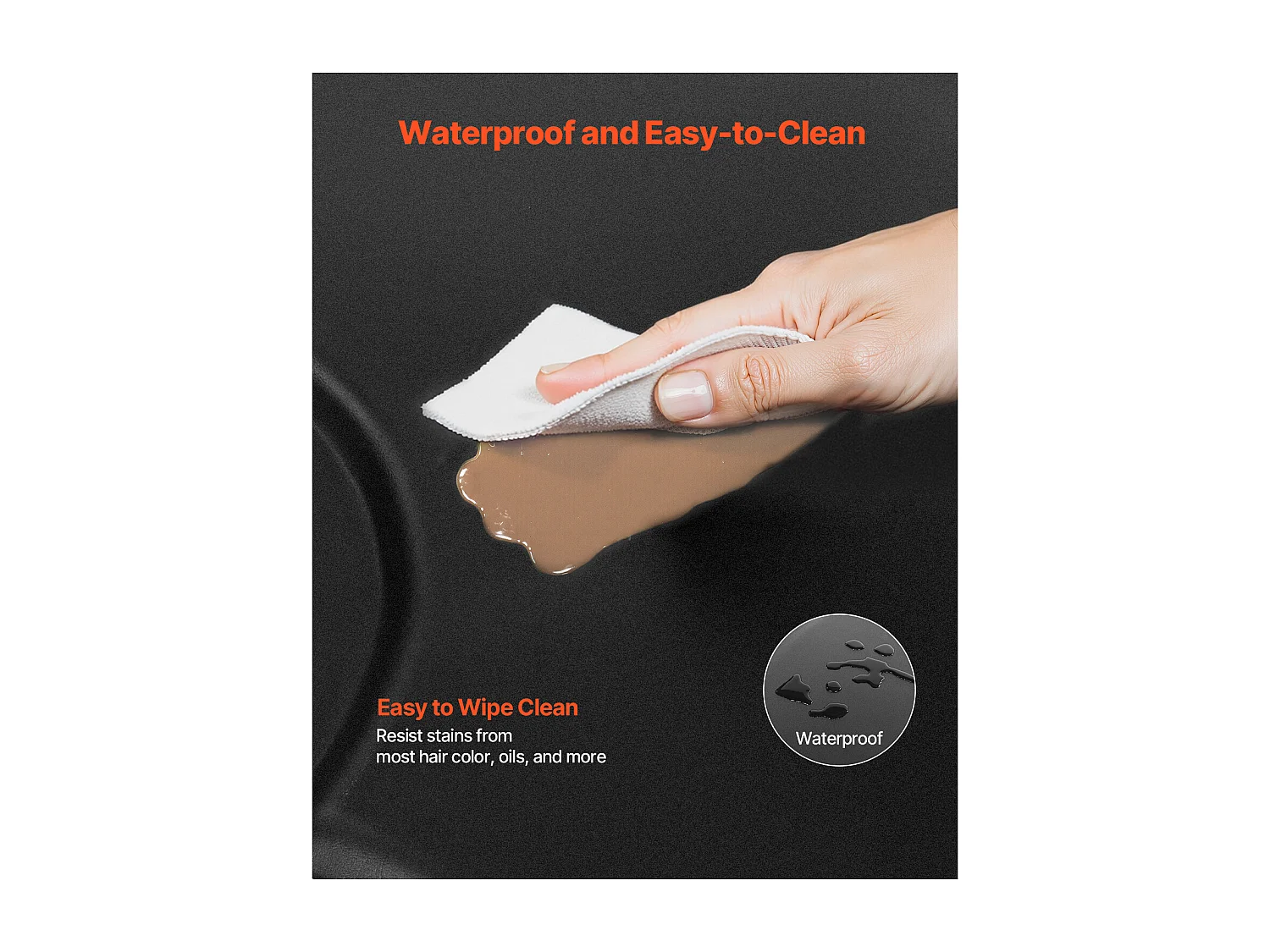 Tapis de Salon SucceBuy Coiffure, 122.5x150.5x1.3 cm, Tapis de Sol Anti-Fatigue pour Base de Chaise Ronde, Surface en PVC, Nettoyage Facile