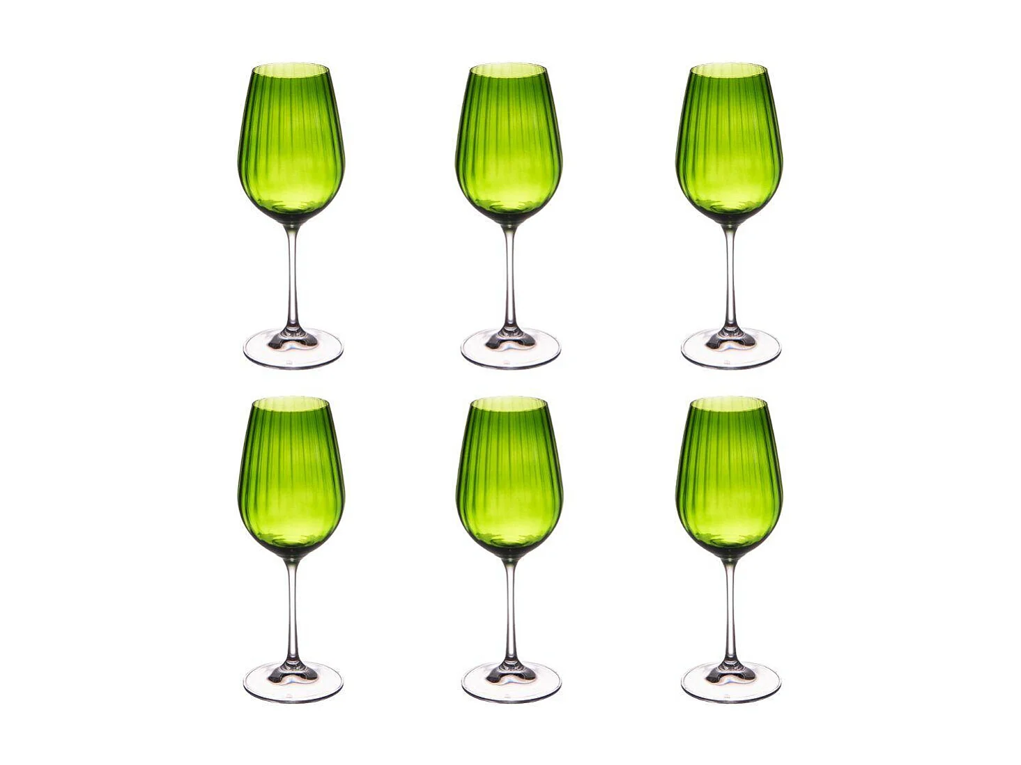 Verre à pied vert Santa 35 cl (lot de 6)