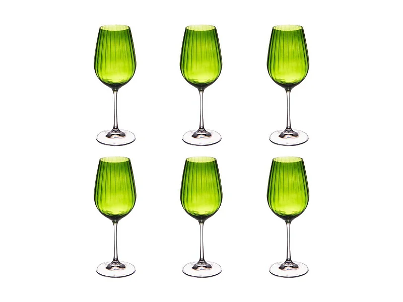 Verre à pied vert Santa 35 cl (lot de 6)