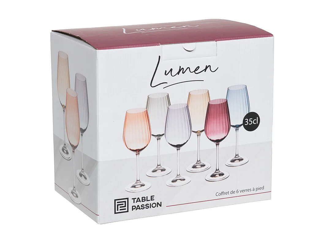 Coffret de 6 verres à pied Lumen 35 cl