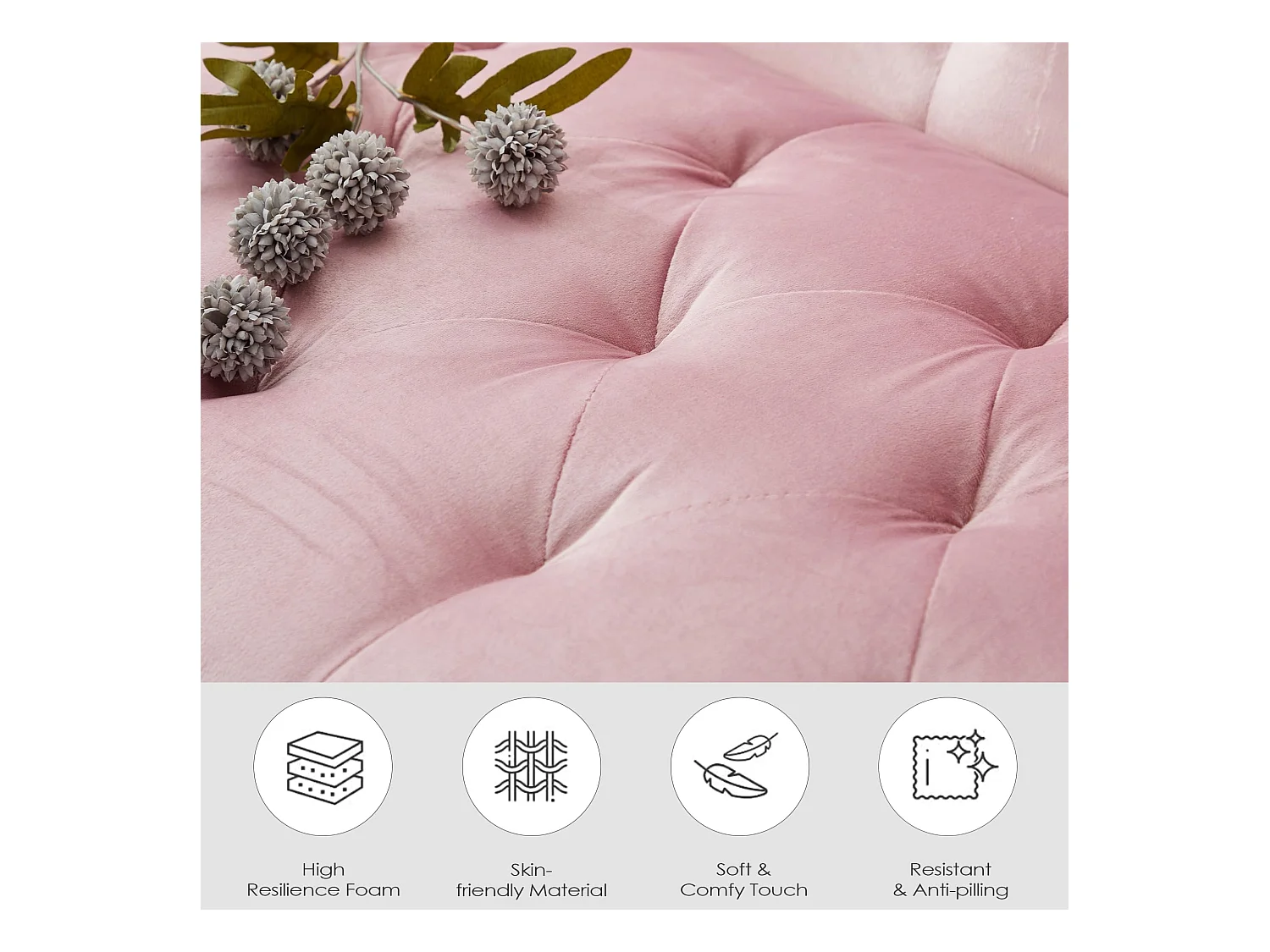 Fauteuil de Salon Lot de 2 Style Mid-century Canapé 1 Place avec Coussins Confortable Fauteuil Relax pour Salon Cadre en Bois Fauteuil Lot de 2 (Rose)