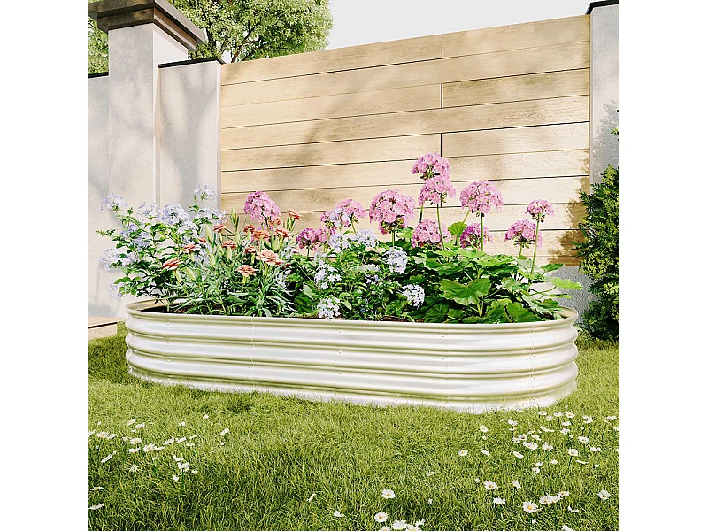 Jardinière surélevée métal kit jardinières galvanisées extérieur légumes fleurs herbes résistante antirouille montage facile 1 pièce 8x4x1ft