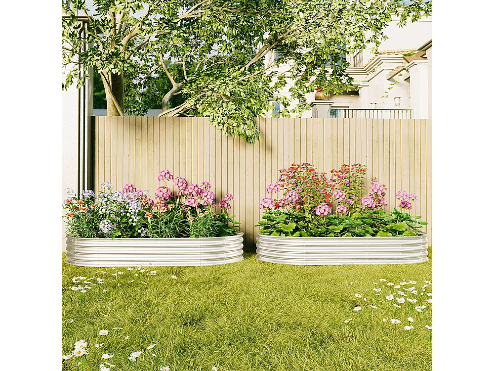 Jardinière surélevée métal kit jardinières galvanisées extérieur légumes fleurs herbes résistante antirouille montage facile 1 pièce 8x4x1ft