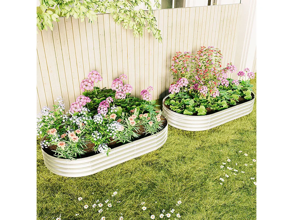 Jardinière surélevée métal kit jardinières galvanisées extérieur légumes fleurs herbes résistante antirouille montage facile 1 pièce 8x4x1ft