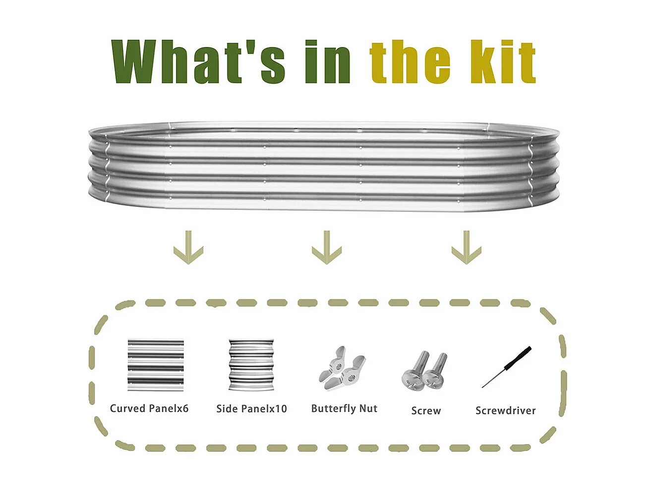 Jardinière surélevée métal kit jardinières galvanisées extérieur légumes fleurs herbes résistante antirouille montage facile 1 pièce 8x4x1ft