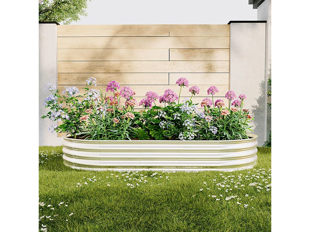 Jardinière surélevée métal kit jardinières galvanisées extérieur légumes fleurs herbes résistante antirouille montage facile 1 pièce 8x4x1ft