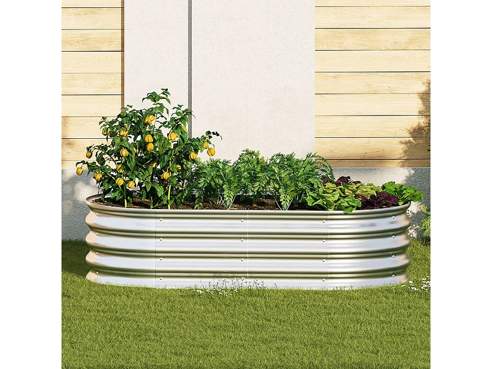 Jardinière surélevée métal kit jardinières galvanisées extérieur légumes fleurs herbes résistante antirouille montage facile 1 pièce 4x2x1ft