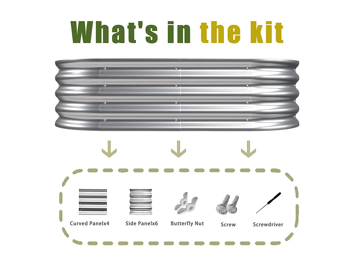 Jardinière surélevée métal kit jardinières galvanisées extérieur légumes fleurs herbes résistante antirouille montage facile 1 pièce 4x2x1ft