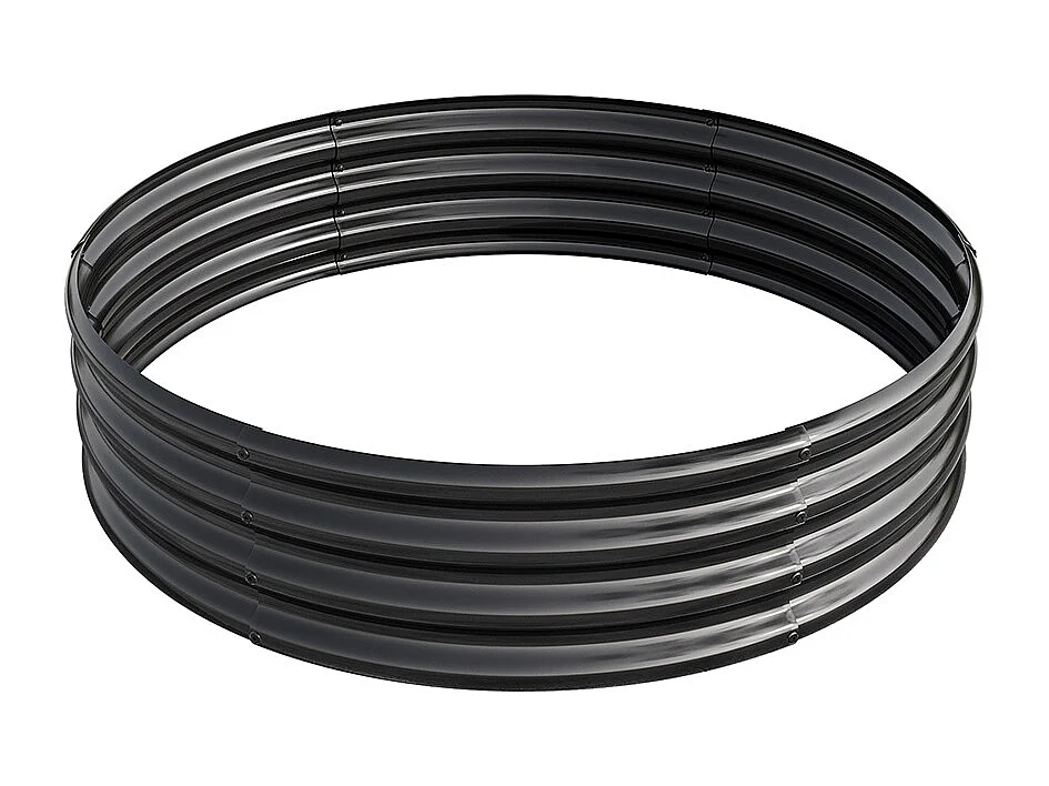 Plate bande surélevée galvanisée jardinières extérieures plates bandes rondes jardinage légumes fruits fleurs noir 2ft×2ft