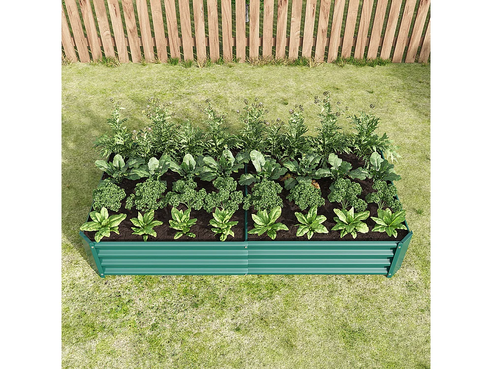 Plate bande surélevée métal plates bandes en tôle acier robuste conception stable protection antirouille longue durée kit sans fond vert 6x3x1ft