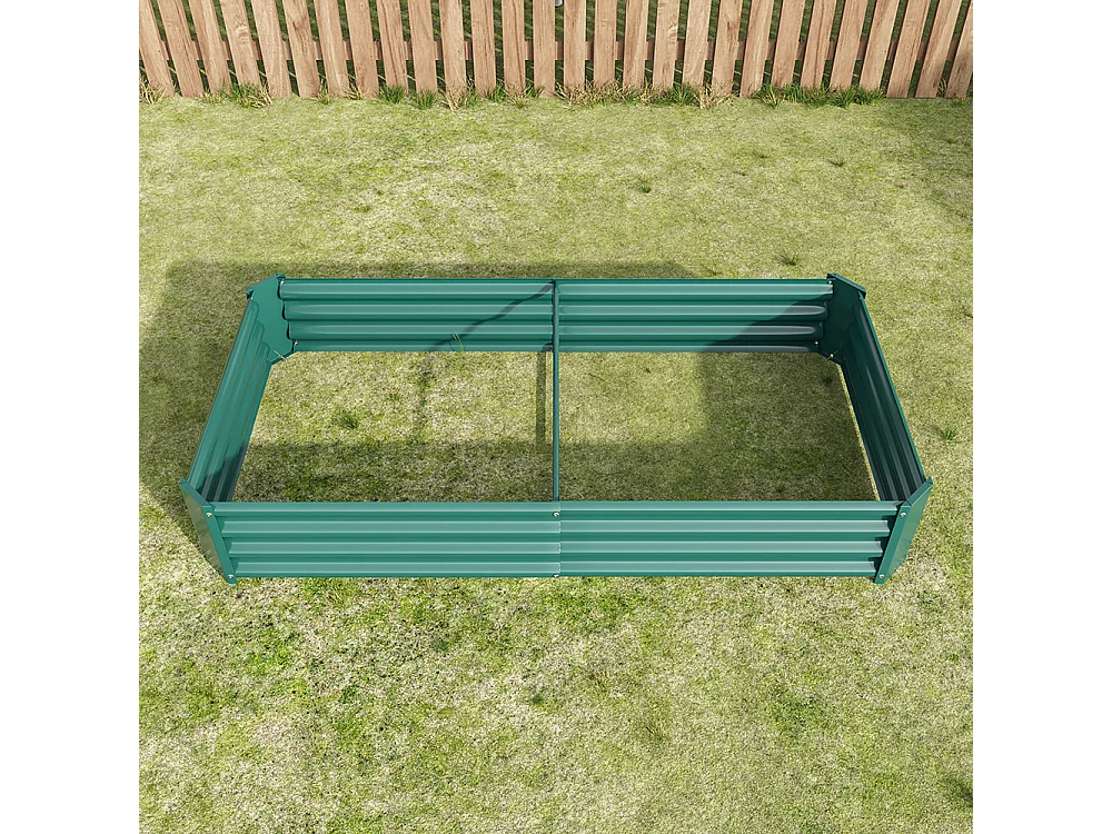 Plate bande surélevée métal plates bandes en tôle acier robuste conception stable protection antirouille longue durée kit sans fond vert 6x3x1ft