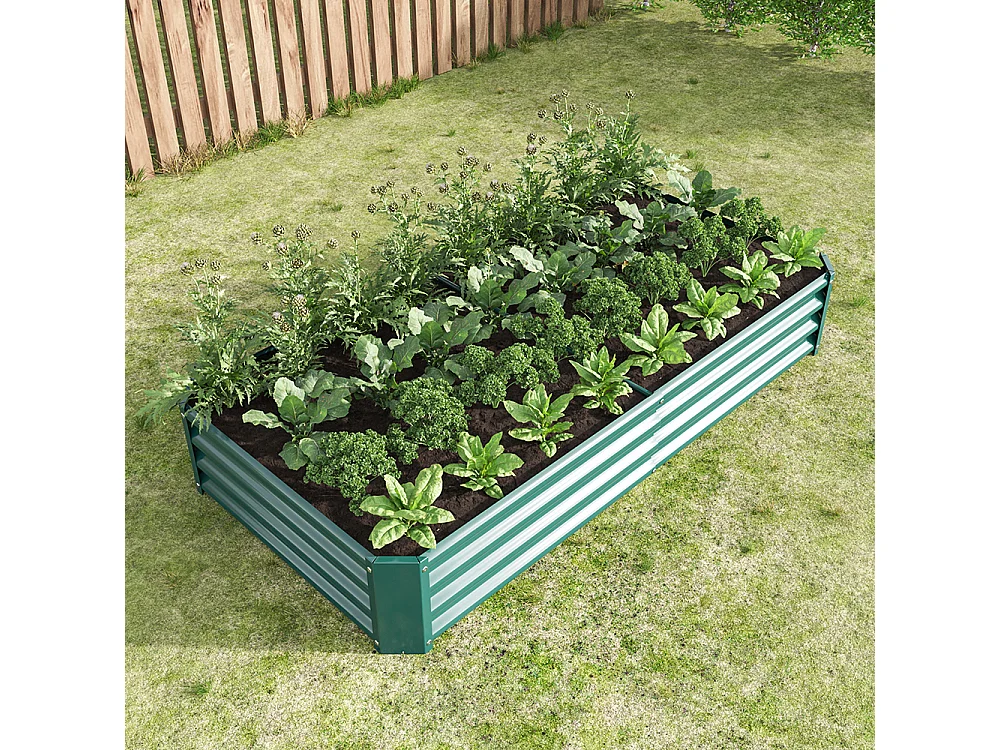 Plate bande surélevée métal plates bandes en tôle acier robuste conception stable protection antirouille longue durée kit sans fond vert 6x3x1ft