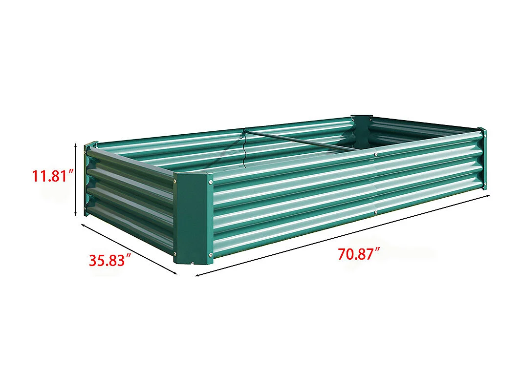 Plate bande surélevée métal plates bandes en tôle acier robuste conception stable protection antirouille longue durée kit sans fond vert 6x3x1ft