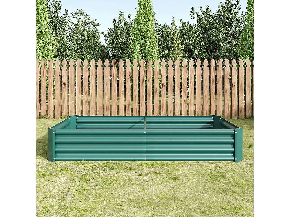 Plate bande surélevée métal plates bandes en tôle acier robuste conception stable protection antirouille longue durée kit sans fond vert 6x3x1ft