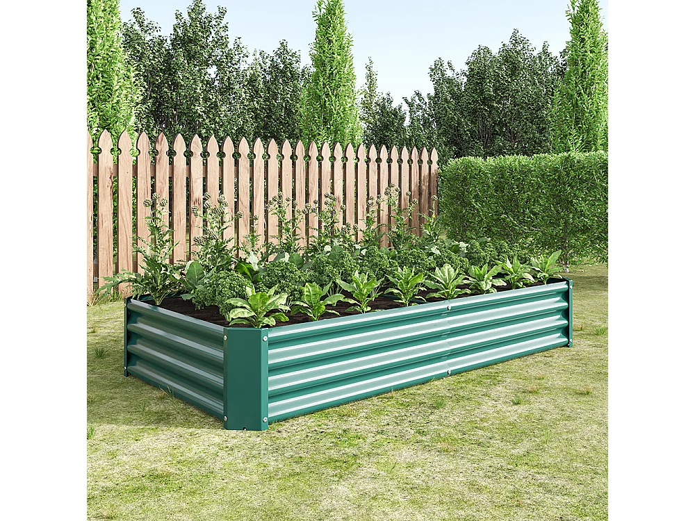 Plate bande surélevée métal plates bandes en tôle acier robuste conception stable protection antirouille longue durée kit sans fond vert 6x3x1ft