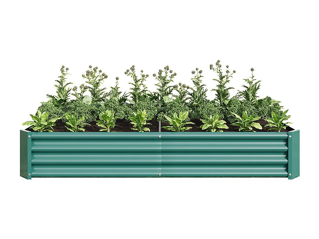 Plate bande surélevée métal plates bandes en tôle acier robuste conception stable protection antirouille longue durée kit sans fond vert 6x3x1ft