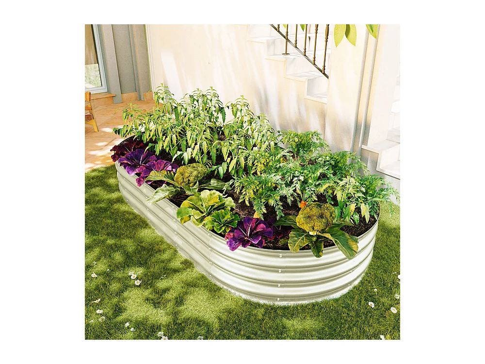Jardinière surélevée métal kit jardinières galvanisées extérieur légumes fleurs herbes résistante antirouille montage facile 1 pièce 6x3x1ft