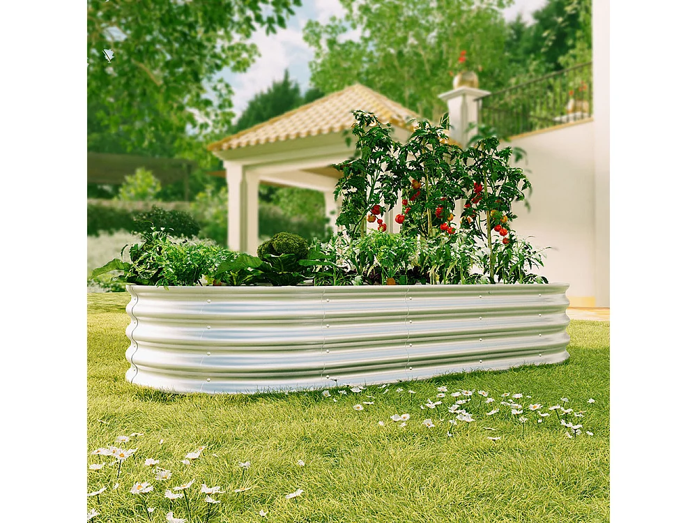 Jardinière surélevée métal kit jardinières galvanisées extérieur légumes fleurs herbes résistante antirouille montage facile 1 pièce 6x3x1ft