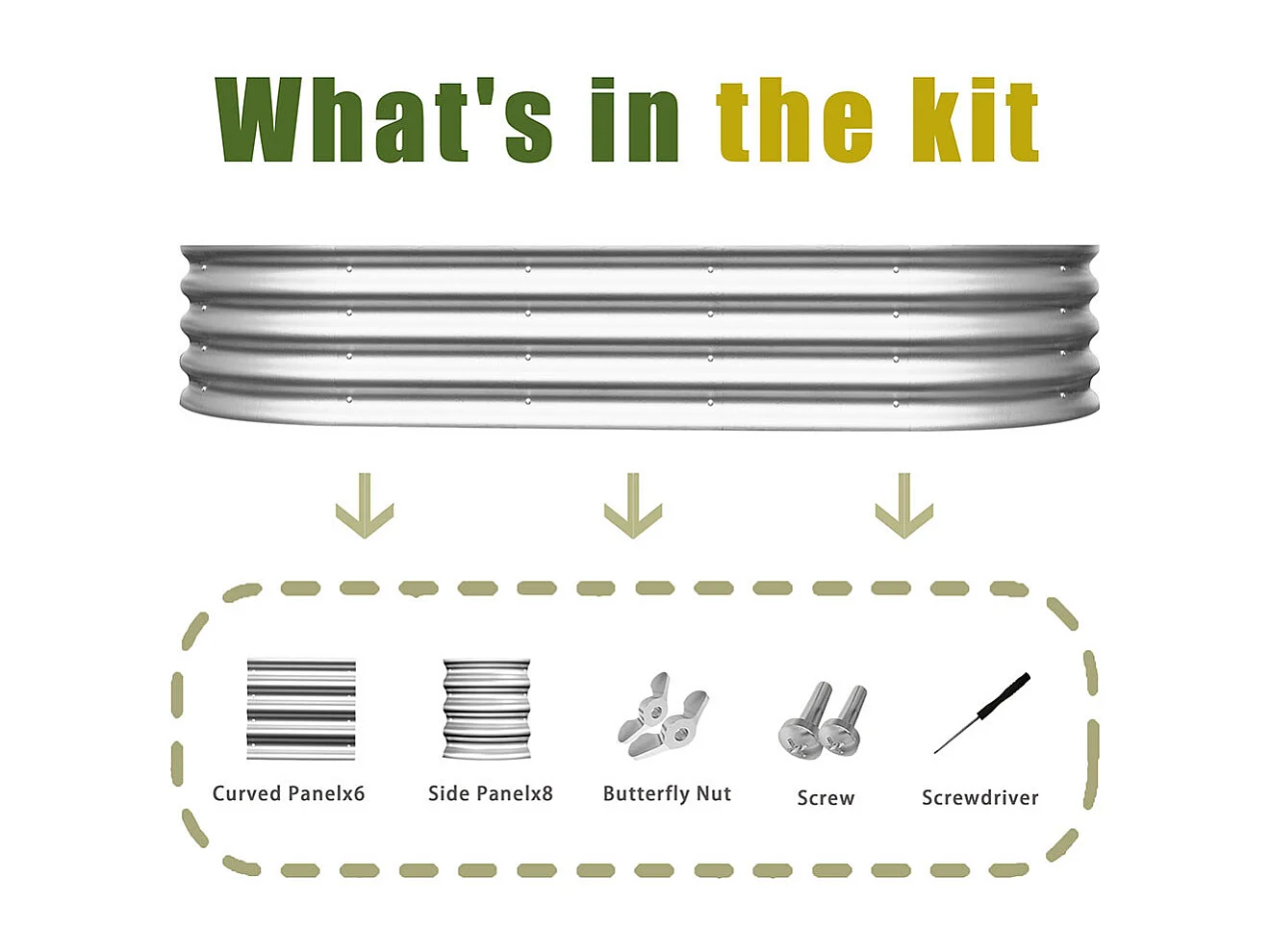 Jardinière surélevée métal kit jardinières galvanisées extérieur légumes fleurs herbes résistante antirouille montage facile 1 pièce 6x3x1ft