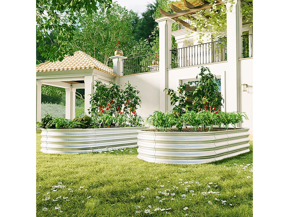 Jardinière surélevée métal kit jardinières galvanisées extérieur légumes fleurs herbes résistante antirouille montage facile 1 pièce 6x3x1ft