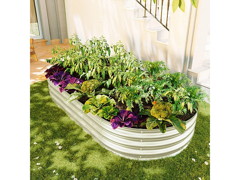 Jardinière surélevée métal kit jardinières galvanisées extérieur légumes fleurs herbes résistante antirouille montage facile 1 pièce 6x3x1ft