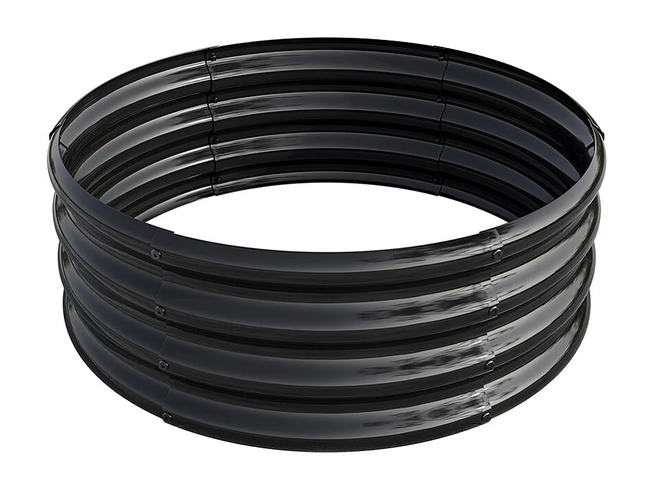 Plate bande surélevée galvanisée jardinières extérieures plates bandes rondes jardinage légumes fruits fleurs noir 1.5ft×1.5ft