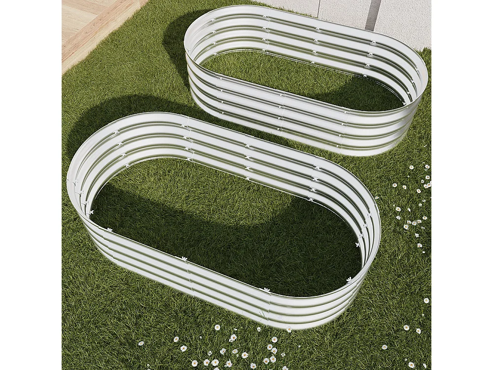 Jardinière surélevée métal kit jardinières galvanisées extérieur légumes fleurs herbes résistante antirouille montage facile 2 pièces 4x2x1ft