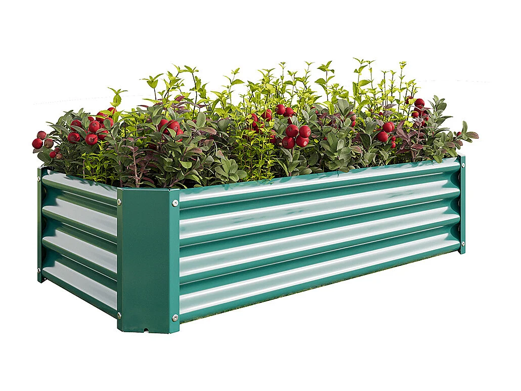 Plate bande surélevée métal plates bandes en tôle acier robuste conception stable protection antirouille longue durée kit sans fond vert 4x2x1ft