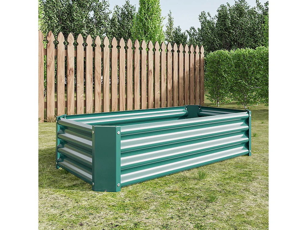 Plate bande surélevée métal plates bandes en tôle acier robuste conception stable protection antirouille longue durée kit sans fond vert 4x2x1ft