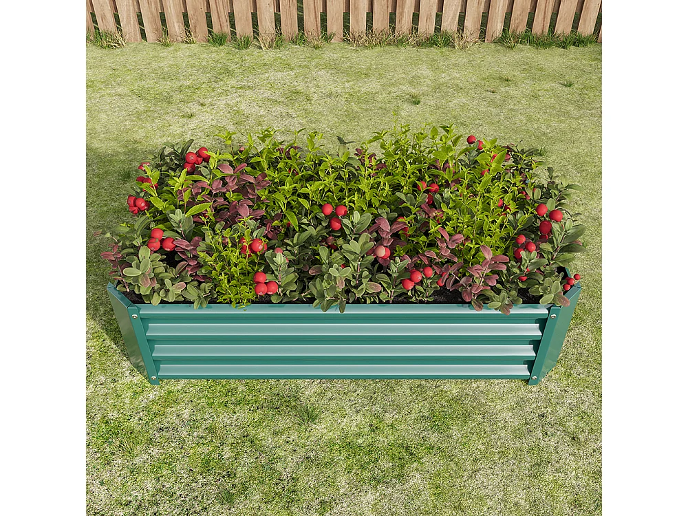 Plate bande surélevée métal plates bandes en tôle acier robuste conception stable protection antirouille longue durée kit sans fond vert 4x2x1ft