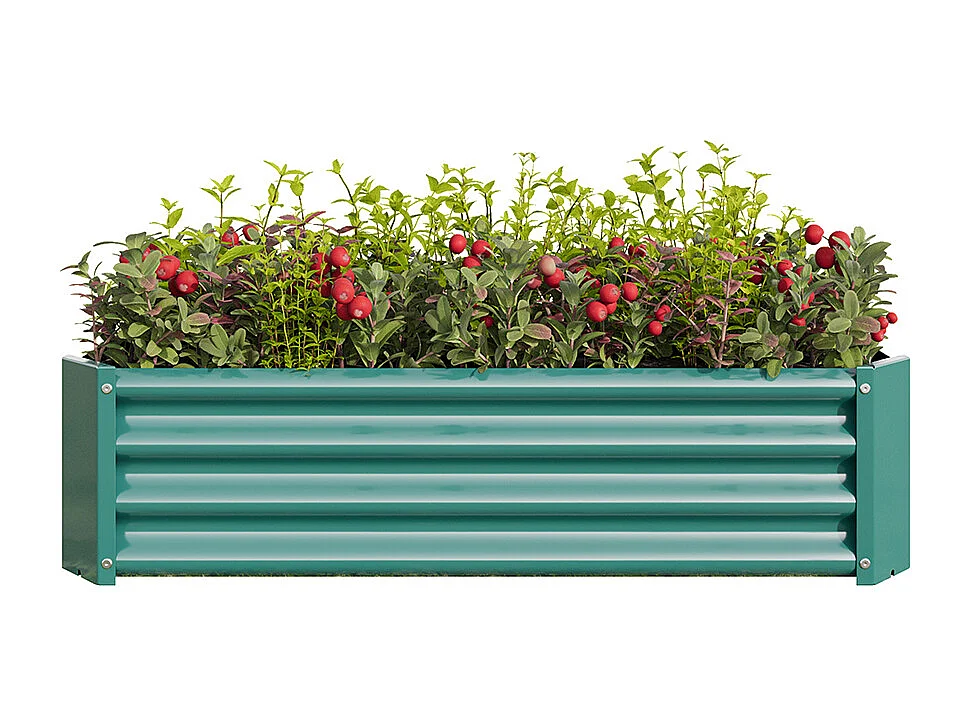 Plate bande surélevée métal plates bandes en tôle acier robuste conception stable protection antirouille longue durée kit sans fond vert 4x2x1ft