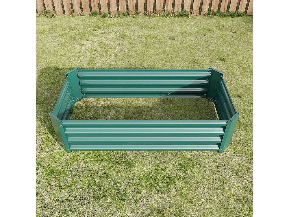 Plate bande surélevée métal plates bandes en tôle acier robuste conception stable protection antirouille longue durée kit sans fond vert 4x2x1ft