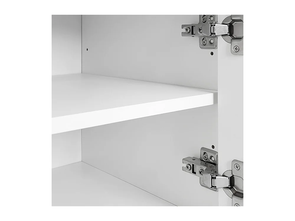 Coiffeuse blanc miroir LED éclairage trois tiroirs porte sans tabouret