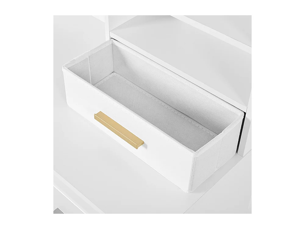 Coiffeuse blanc 9 tiroirs éclairage LED salon chambre