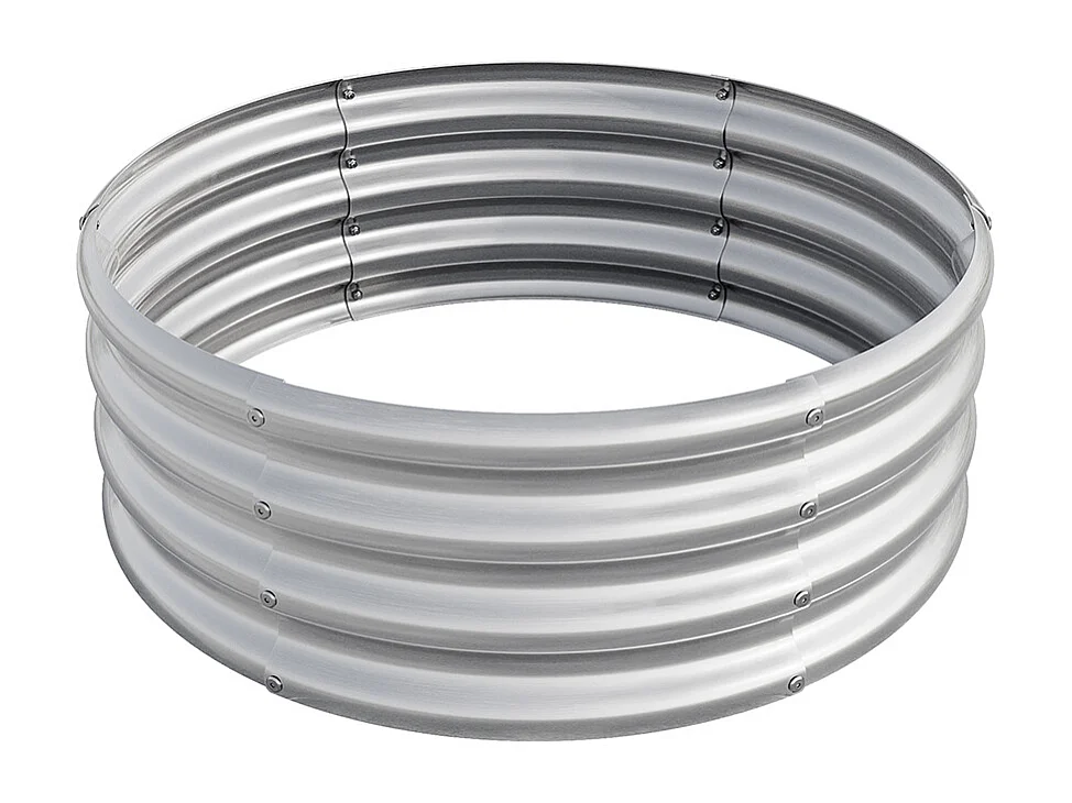 Plate bande surélevée galvanisée jardinières extérieures plates bandes rondes jardinage légumes fruits fleurs argent 1.5ft×1.5ft